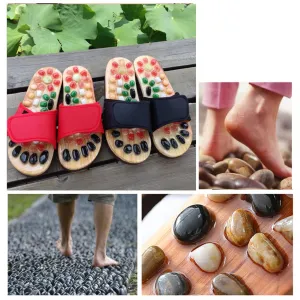 1 Pair Foot Massage Slipper Acupressure Foot Acupuncture Shoes Black 41-42