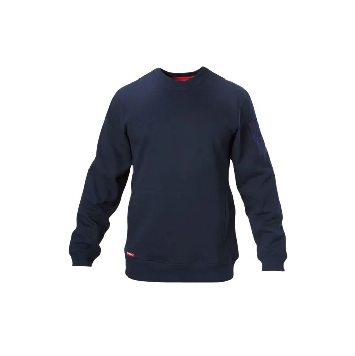 3 x Mens Hard Yakka Fleece Crew Jumper Navy