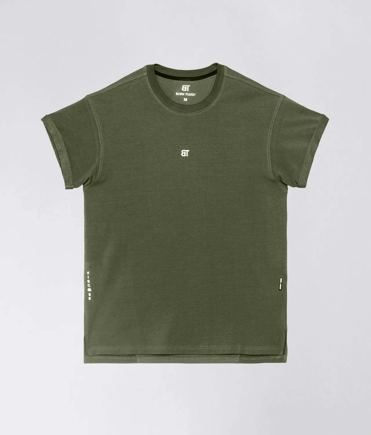 900 . Viscose Regular-Fit Back Roll T-Shirt - Military Green