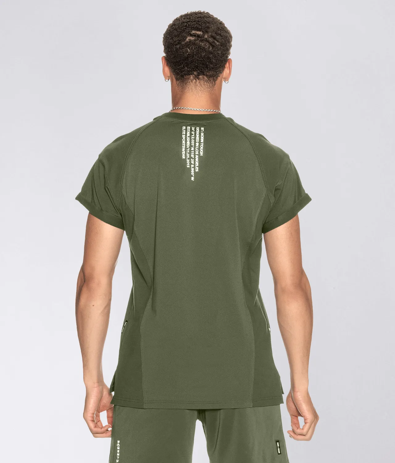 900 . Viscose Regular-Fit Back Roll T-Shirt - Military Green