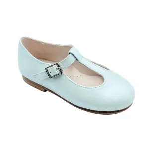 Adele- Light Blue T-Bar Leather Shoes