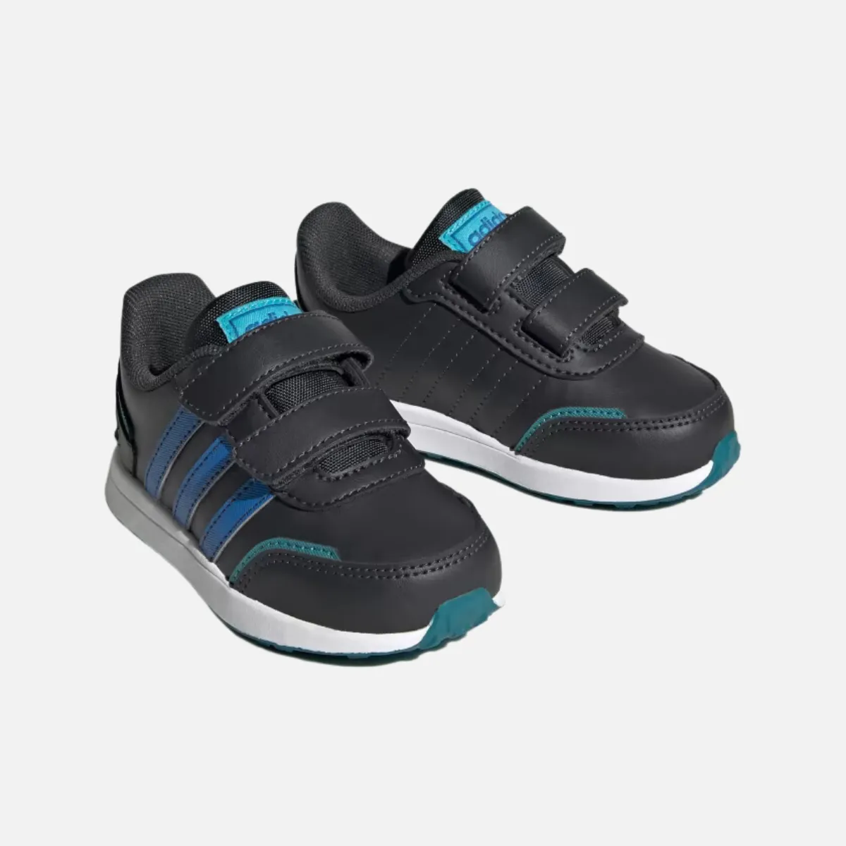 Adidas VS Switch 3 Lifestyle Running Hook and Loop Straps Kids Unisex Shoes (0 -3 year) -Carbon/Bright Royal/Arctic Fusion