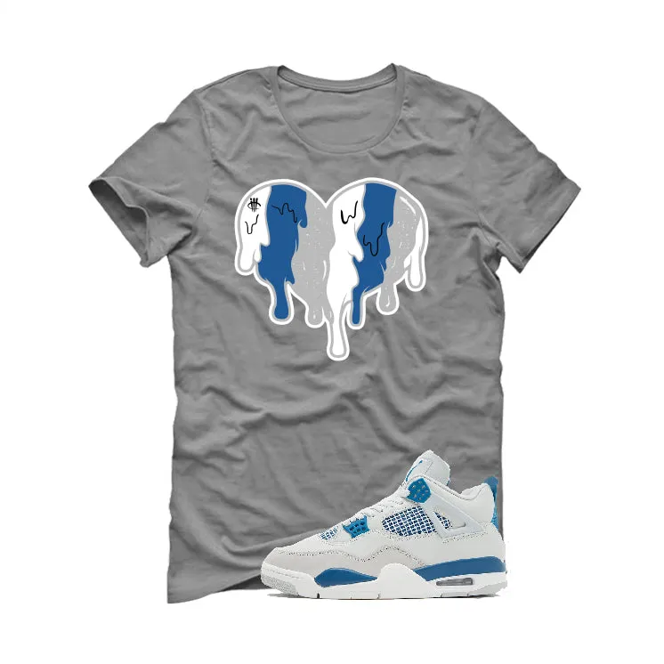 Air Jordan 4 “Military Blue” | illcurrency Grey T-Shirt (Heart)