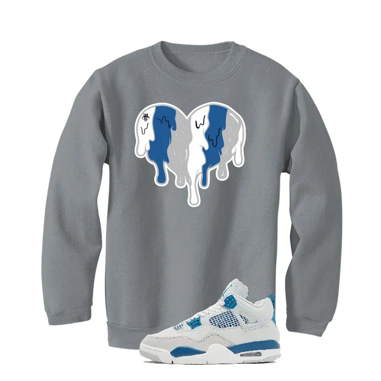 Air Jordan 4 “Military Blue” | illcurrency Grey T-Shirt (Heart)