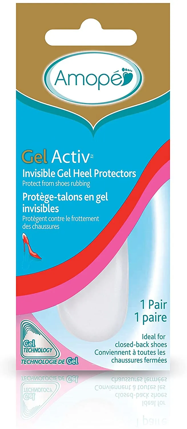 Amope GelActiv Invisible Gel Heel Protectors Insoles for Women