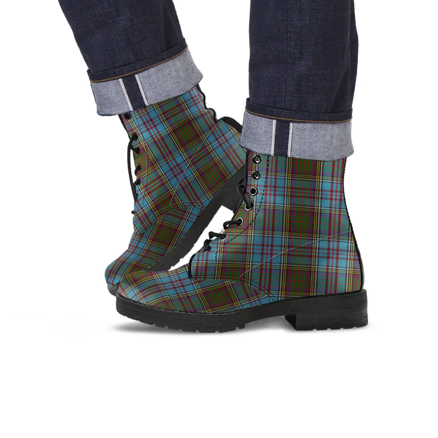 Anderson Tartan Leather Boots