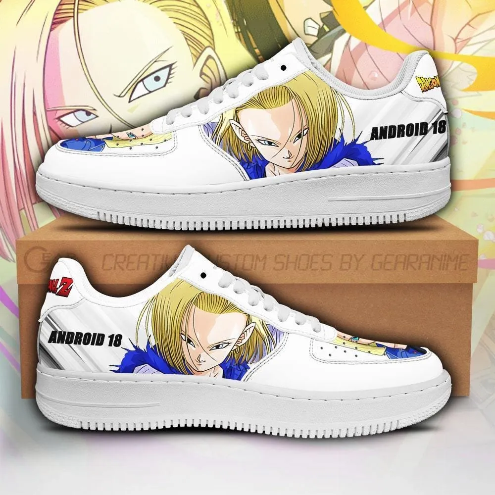 Android 18 Air Sneakers Custom Anime Dragon Ball Shoes Simple Style