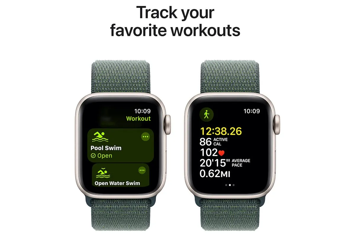 Apple Watch SE GPS | 40mm | Starlight Aluminium Case with Lake Green Sport Loop