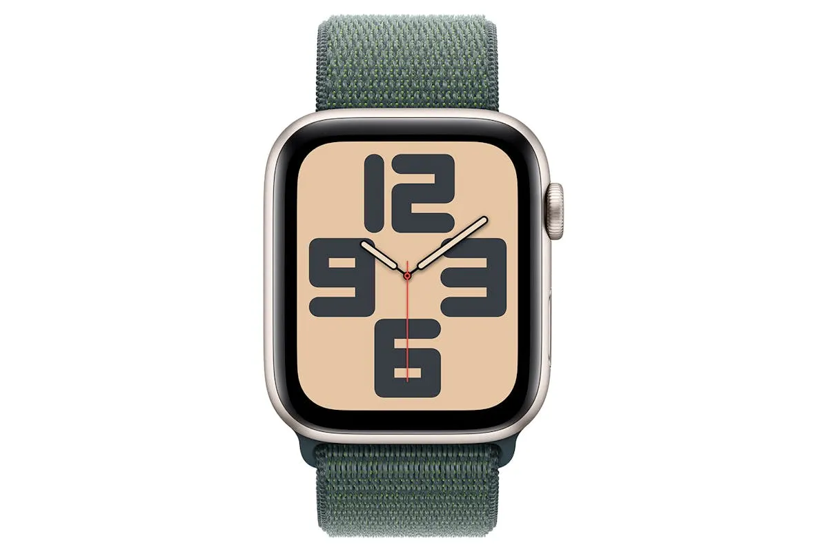 Apple Watch SE GPS | 44mm | Starlight Aluminium Case with Lake Green Sport Loop