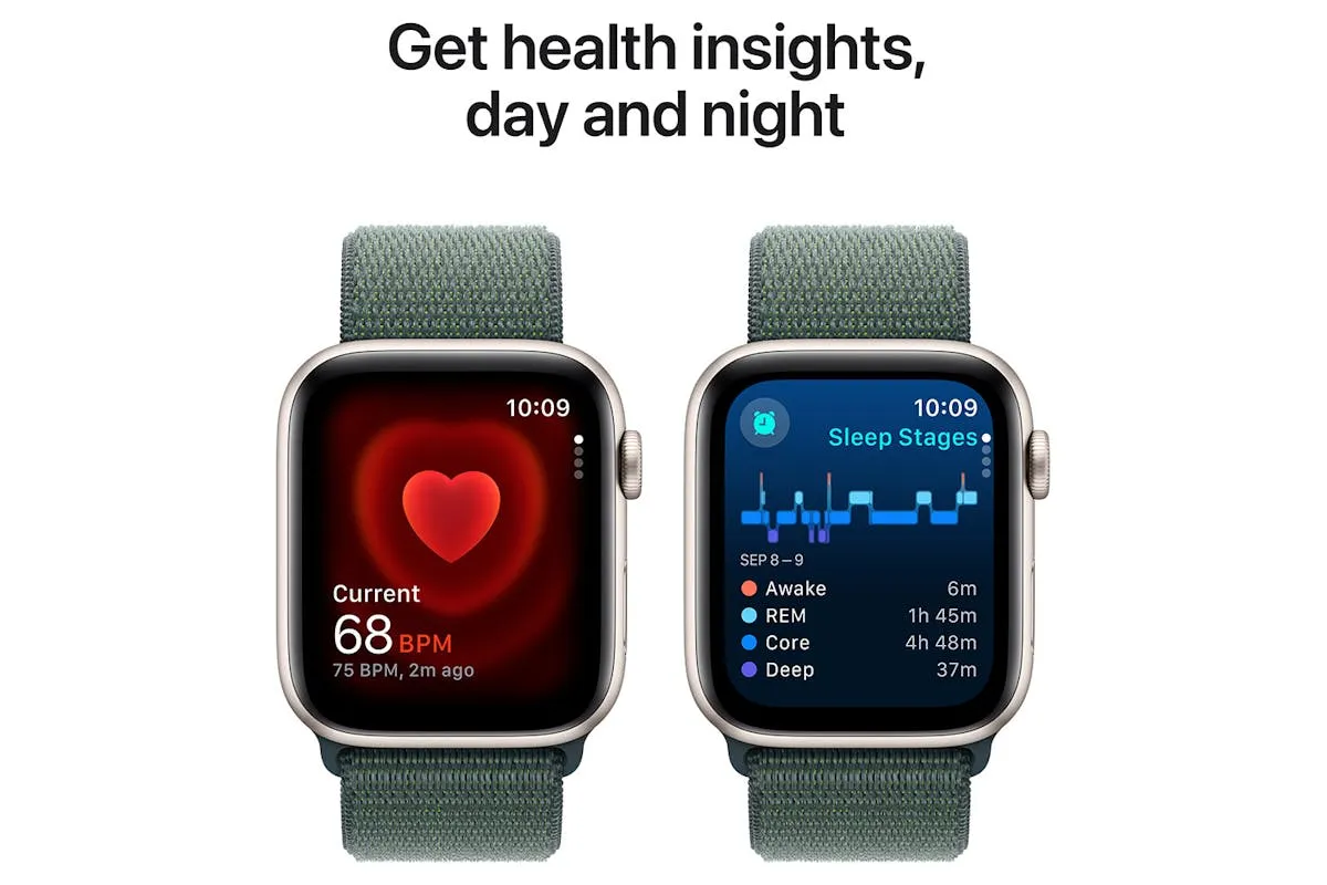 Apple Watch SE GPS | 44mm | Starlight Aluminium Case with Lake Green Sport Loop