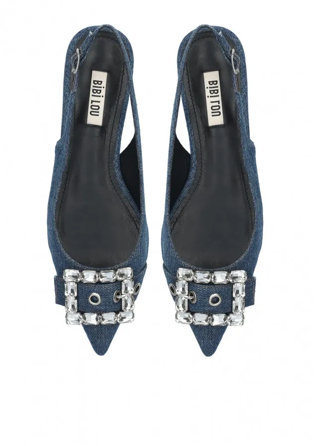 Bibi Lou Ballerinas in Denim Blue