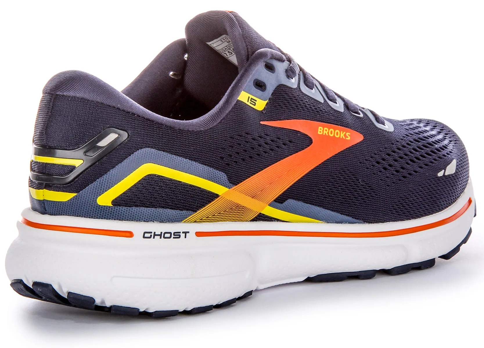 Brooks Ghost 15 In Navy Orange For Men | Medium Fit