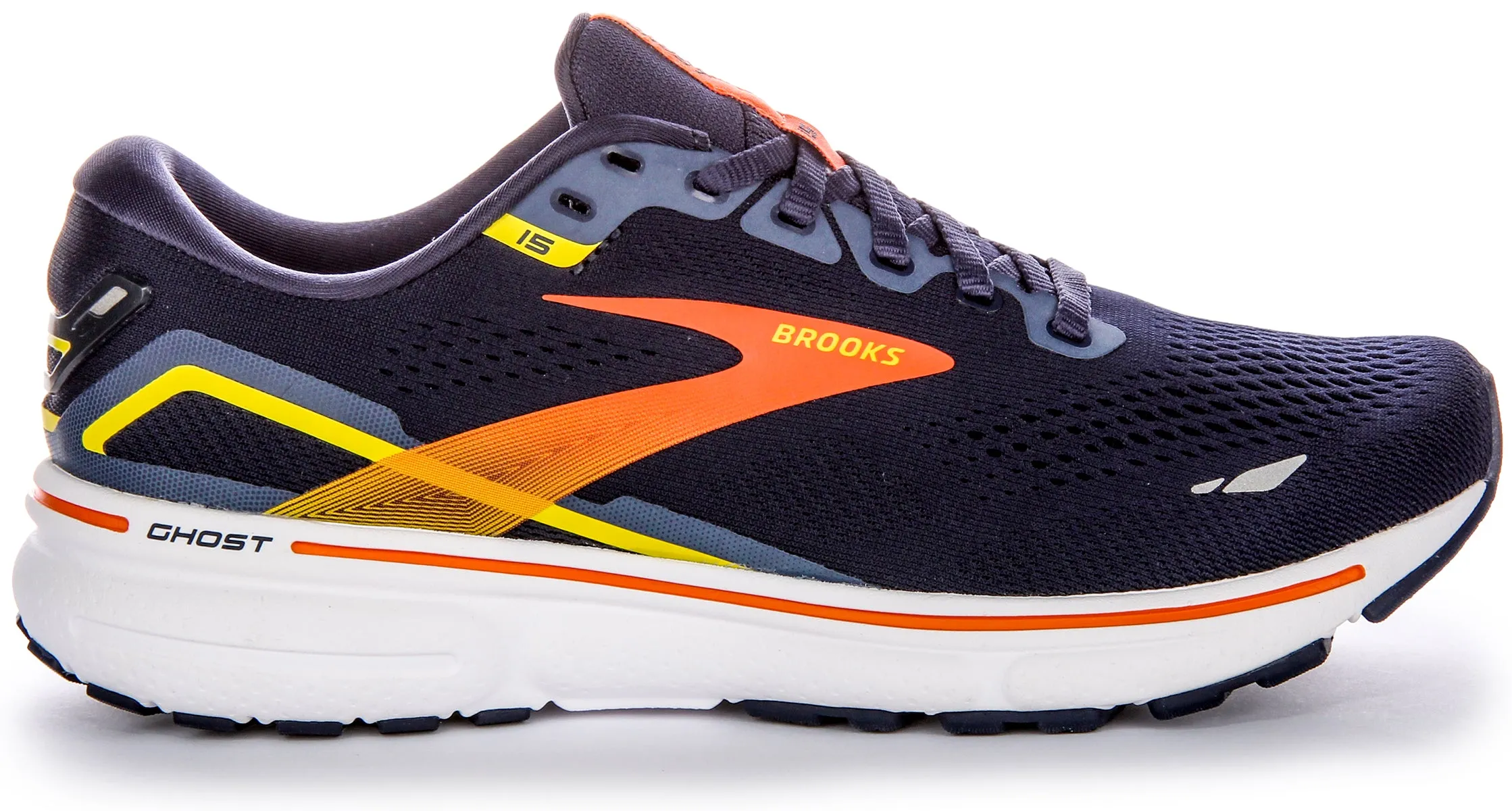 Brooks Ghost 15 In Navy Orange For Men | Medium Fit