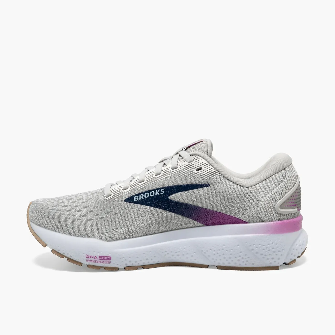 BROOKS WOMENS GHOST 16 - GREY / ESTATE BLUE