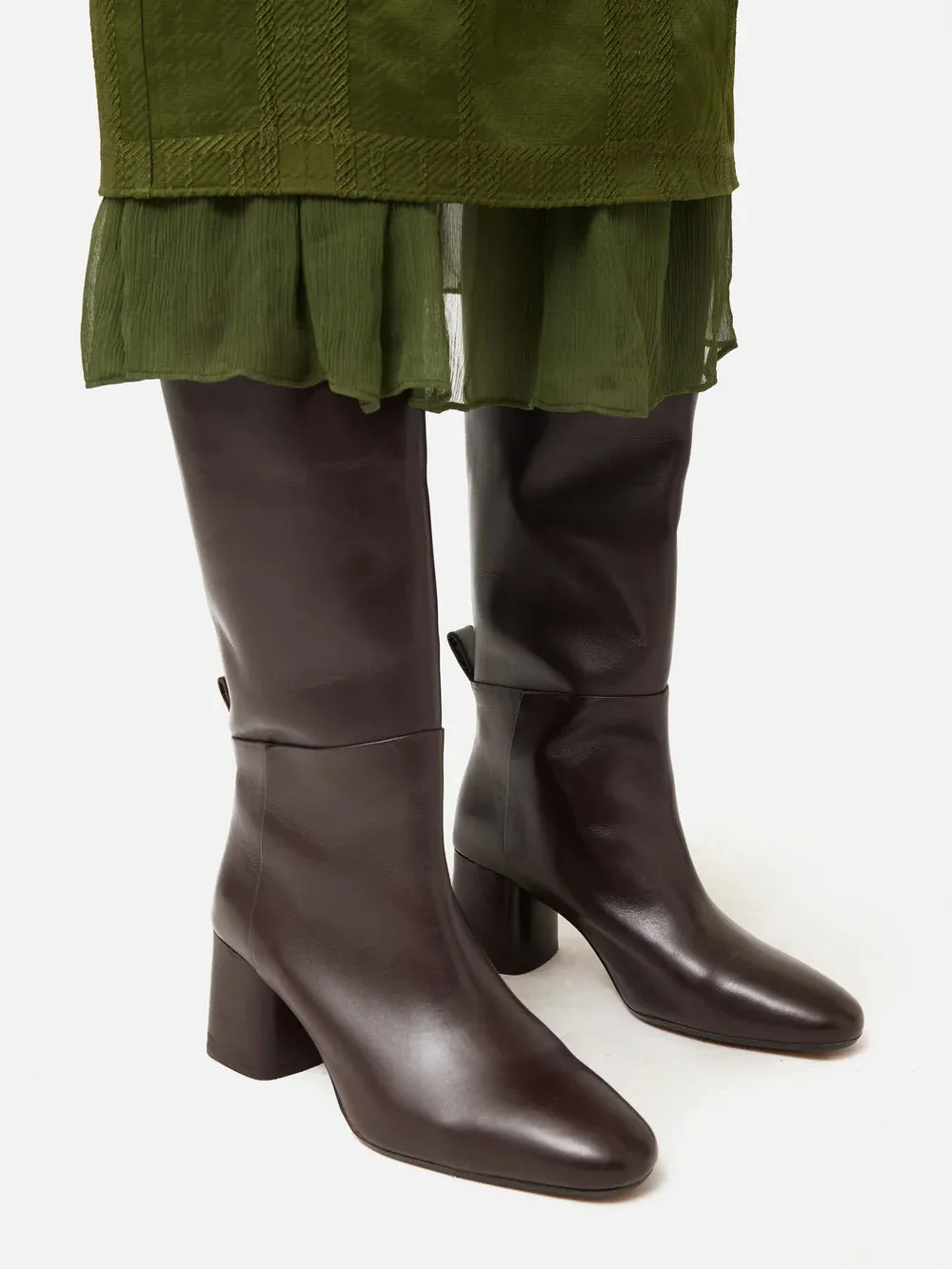 Burgundy Heeled Riding Boot