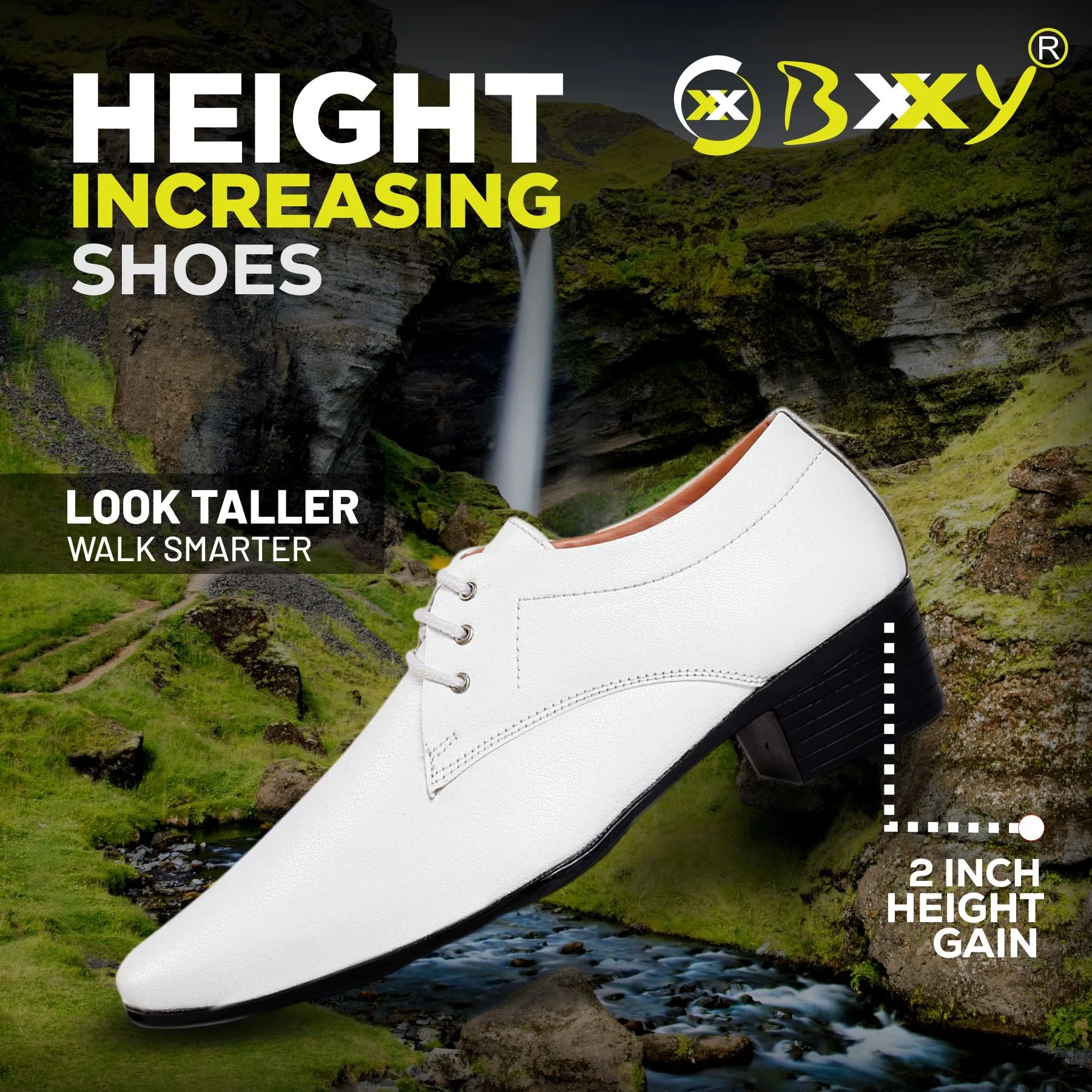 Bxxy Height Increasing Formal Wear Lace Up Shoes For Men