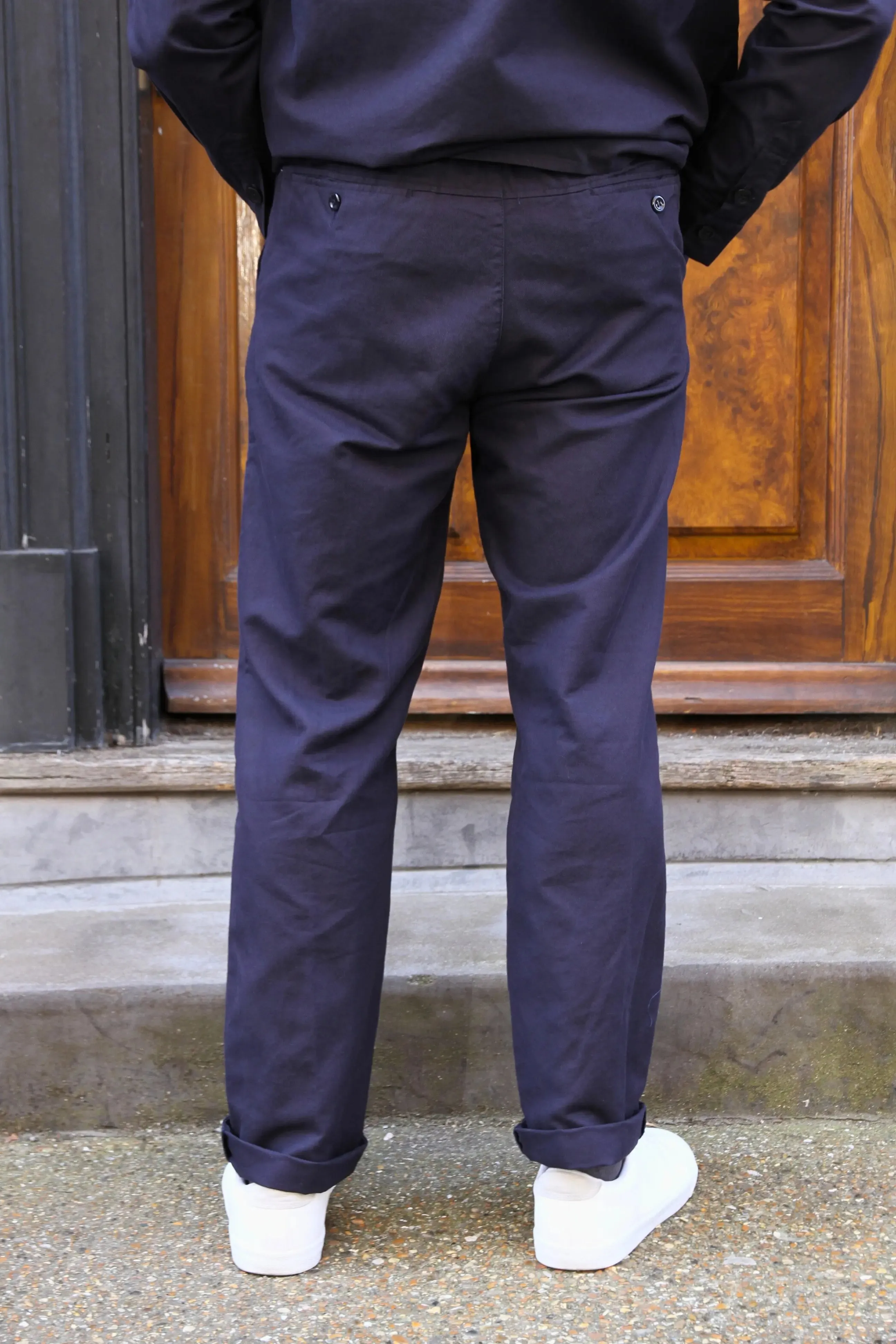 Carbis Cotton Linen Trouser - Navy