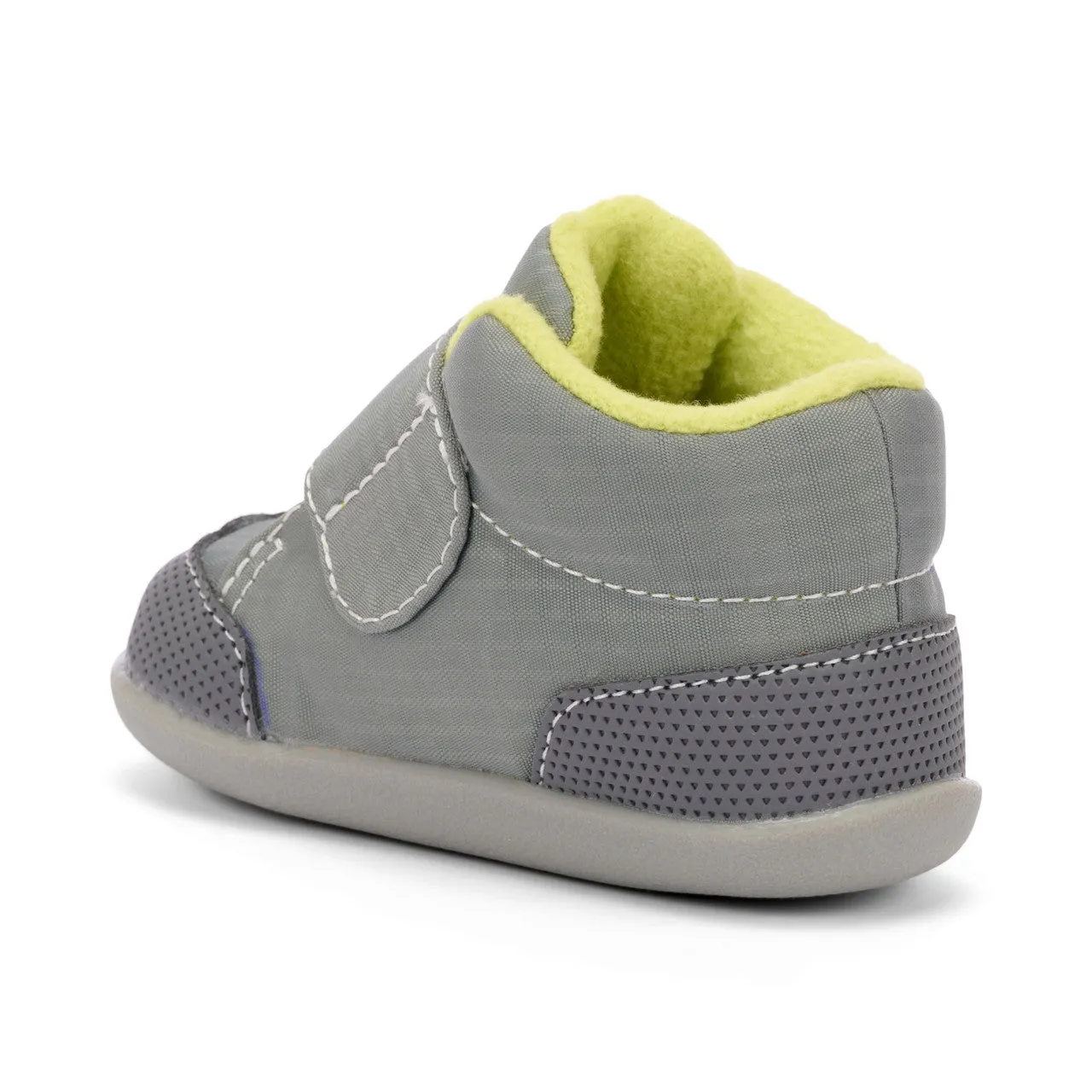 Casey (First Walker) Infant Bootie -  Gray/Lime