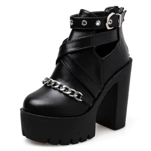 CASSIE Chained Buckled Boots