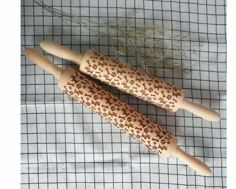 Christmas Embossing Rolling Pin