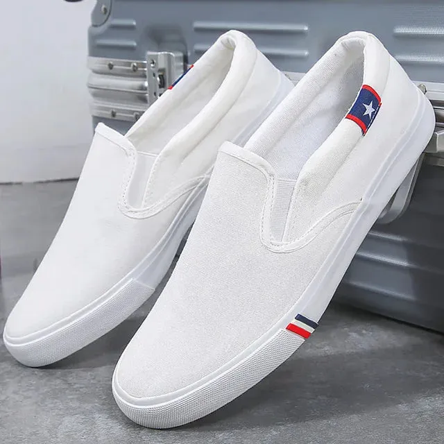 Classic Letter Printed Slip-On Sneakers