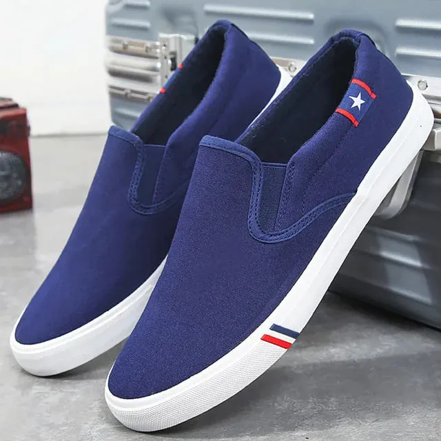 Classic Letter Printed Slip-On Sneakers