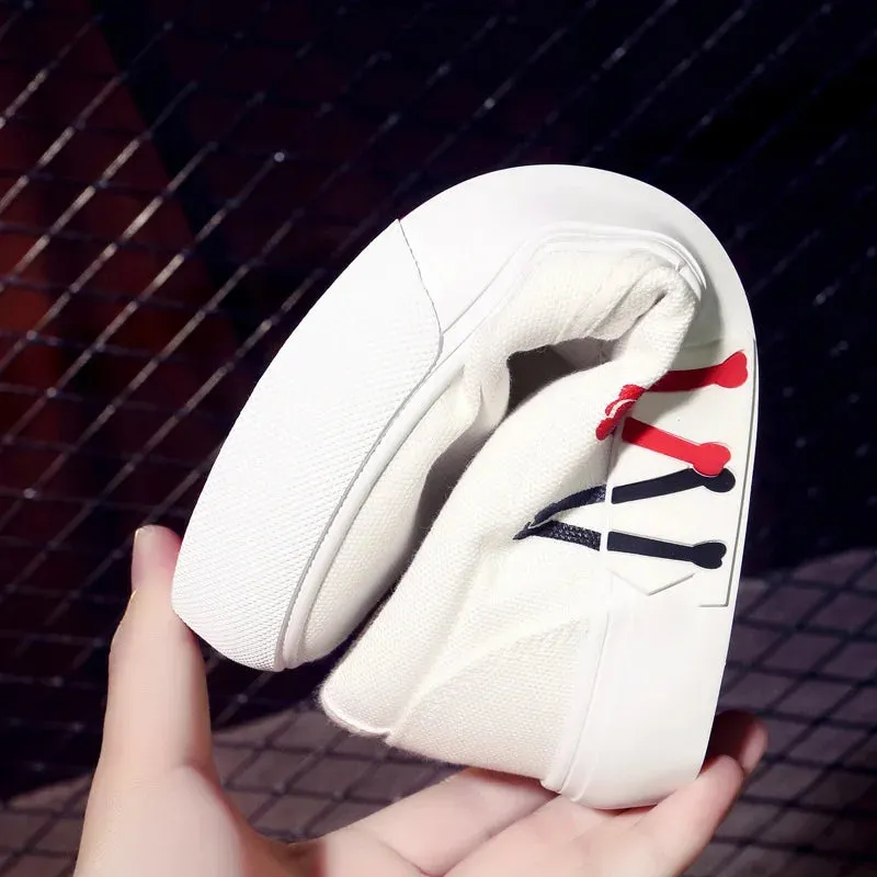 Classic Letter Printed Slip-On Sneakers