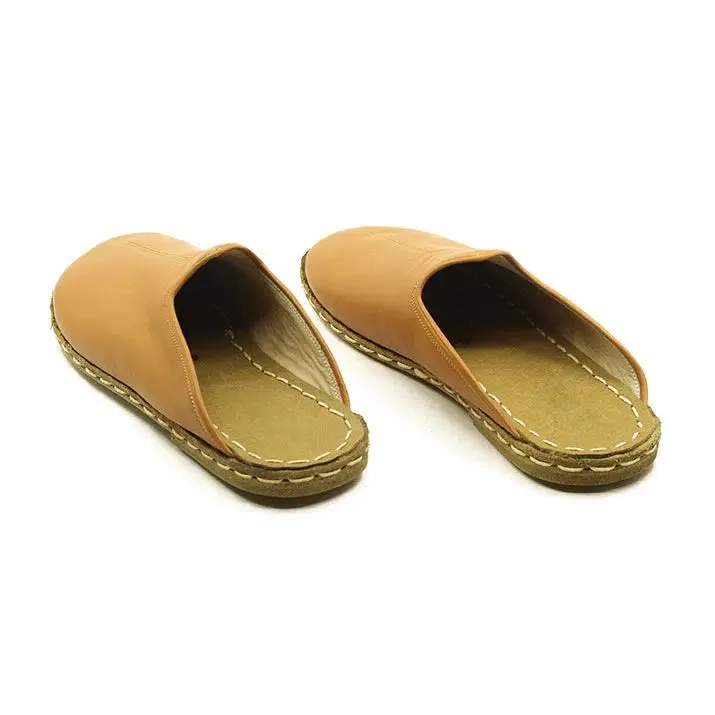 Closed Toe Leather Women's Slippers Matte Cocunat