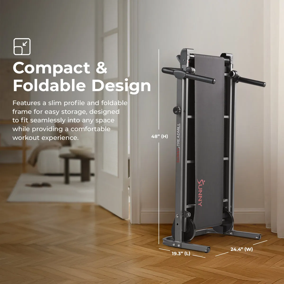 Compact Foldable Manual Treadmill