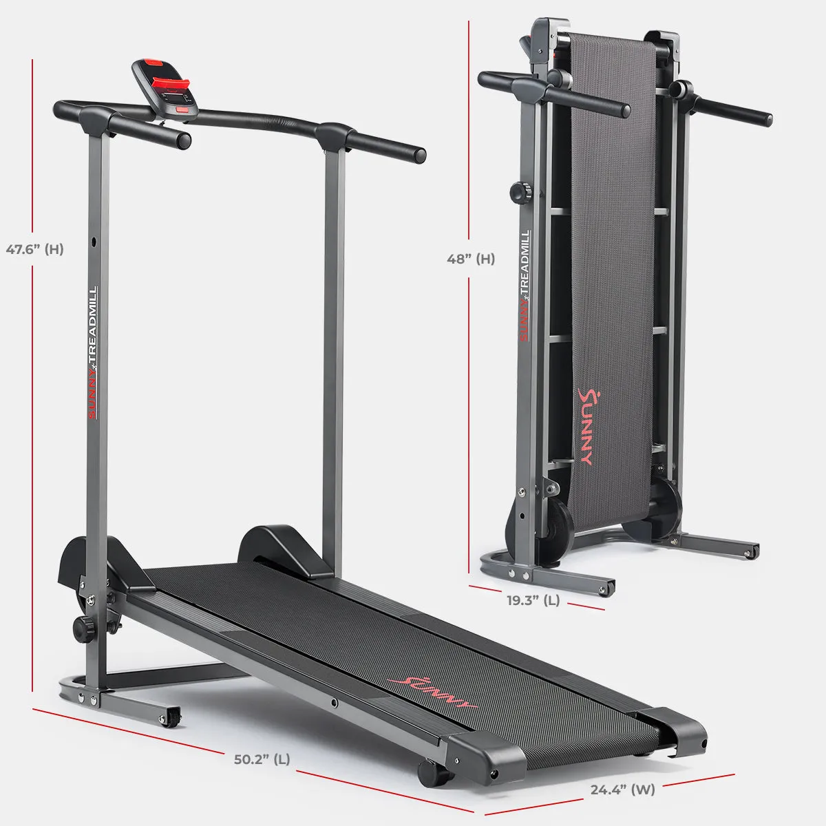 Compact Foldable Manual Treadmill