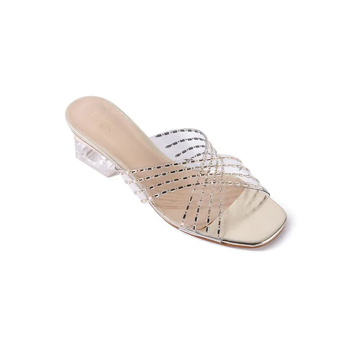 Criss-cross strap Clear Mule BB 09