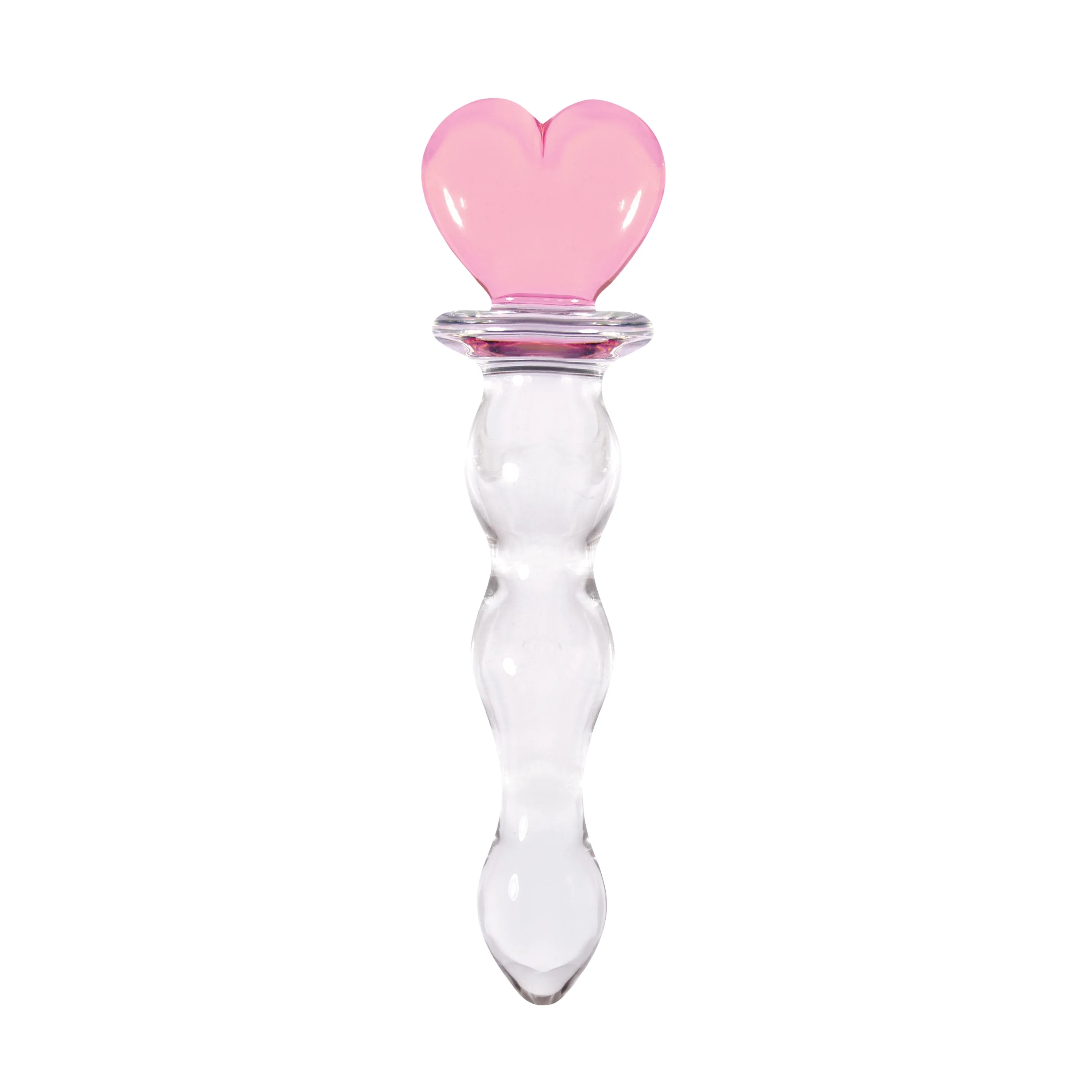 Crystal Heart of Glass 6 in. Glass Dildo Pink/Clear