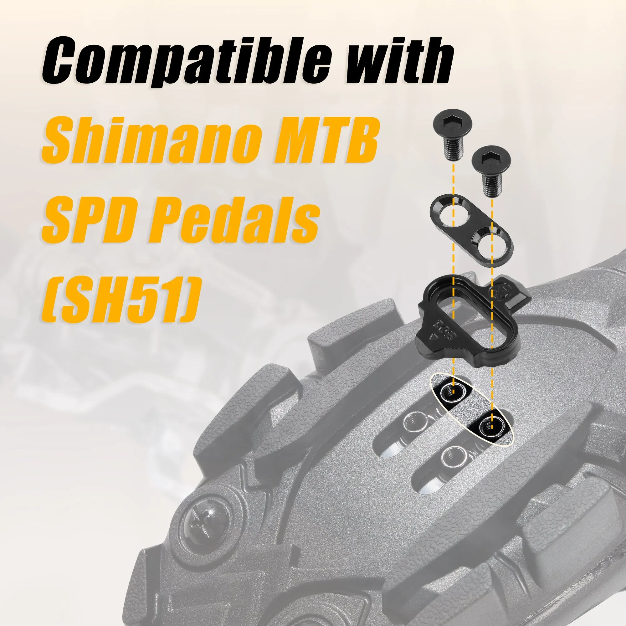 CyclingDeal Bike Cleats Compatible with Shimano MTB SPD Pedals SM-SH51 SM-SH56 - for Indoor Cycling Spinning & Mountain MTB Bicycle Shoes - 2 Pairs of Single-Release