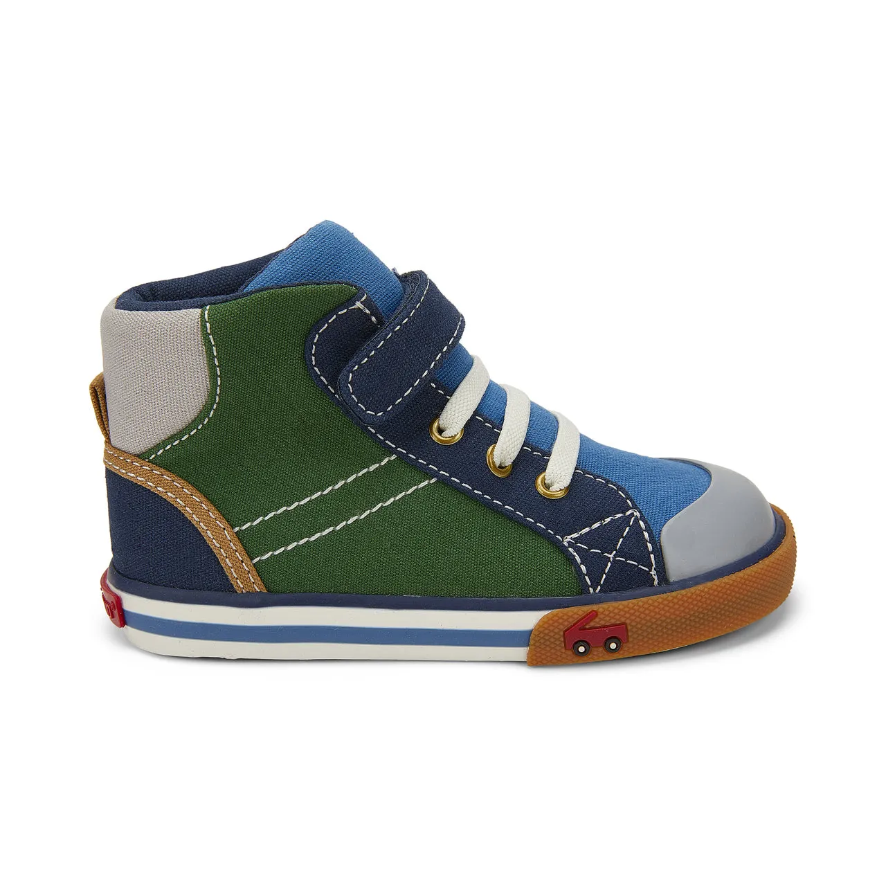 Dane Hi-Top Canvas Sneaker - Green/Blue