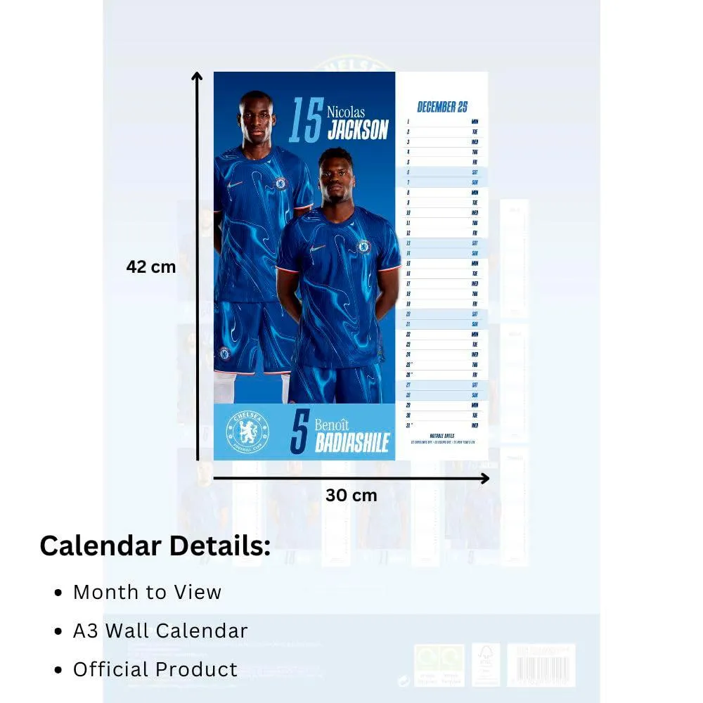 Daricia Chelsea 2025 Football Calendar