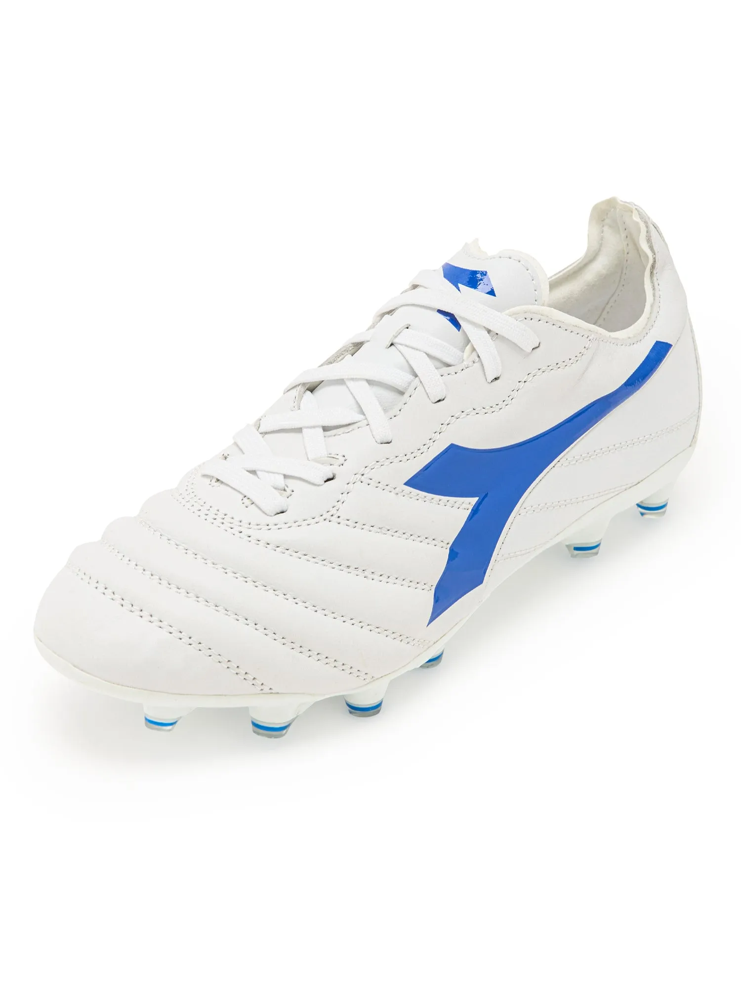 Diadora Brasil Elite 2 LT LP12 Soccer Cleats (white/royal blue)