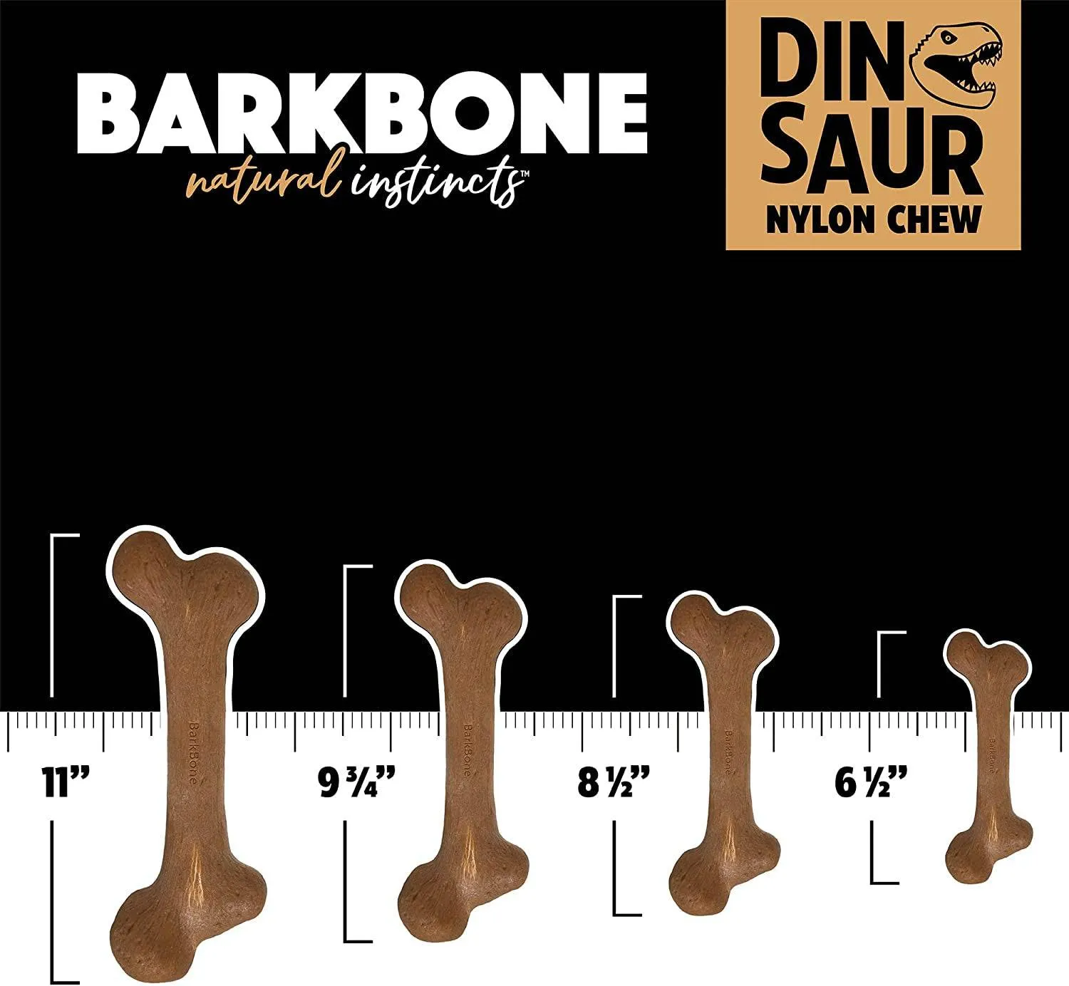 Dinosaur BarkBone: Indestructible Bacon-Flavored Chew Toy for Power Chewers