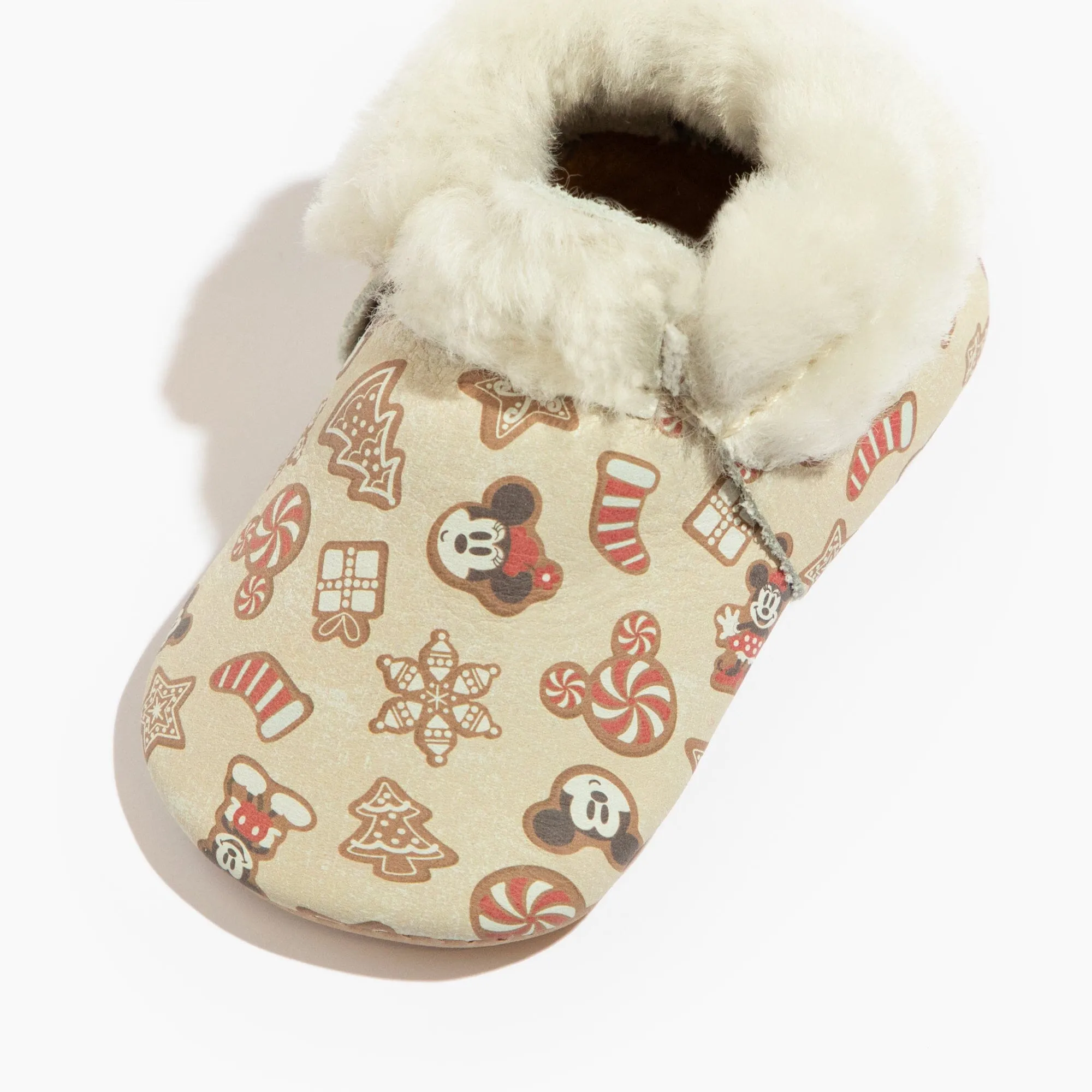 Disney Mickey and Minnie Gingerbread Shearling Baby Shoe