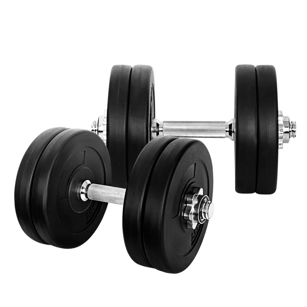 Dumbbells Set 25kg Weight Plates Home Gym Fitness Exercise Dumbbell