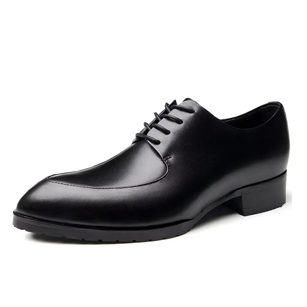 Embossed Elegance Pointed Toe Derby Dress Shoes