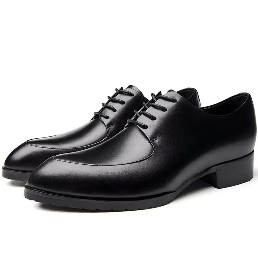 Embossed Elegance Pointed Toe Derby Dress Shoes