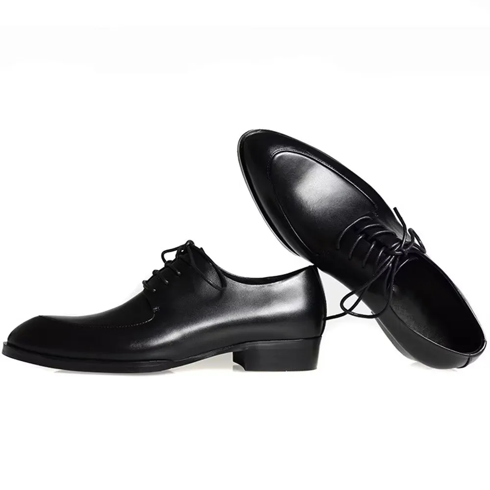 Embossed Elegance Pointed Toe Derby Dress Shoes