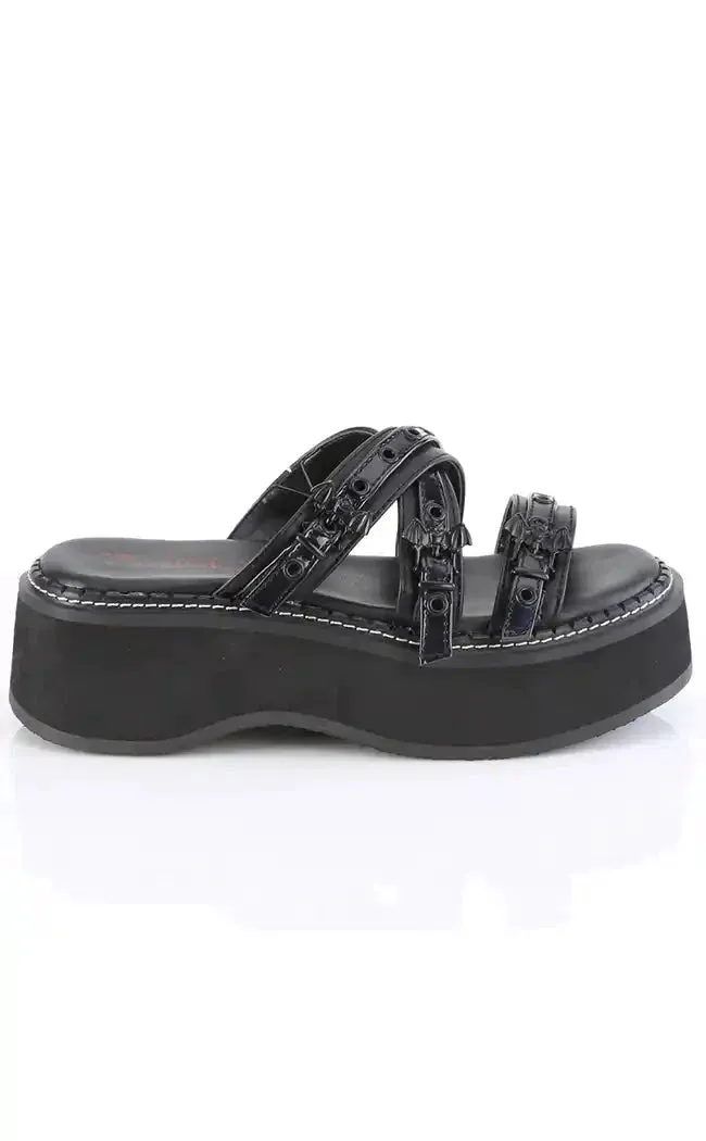 EMILY-07 Black Slide Sandals (AU Stock)