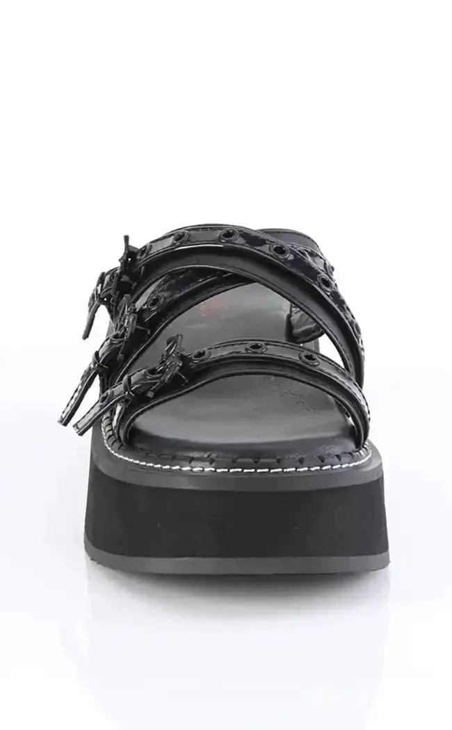 EMILY-07 Black Slide Sandals (AU Stock)