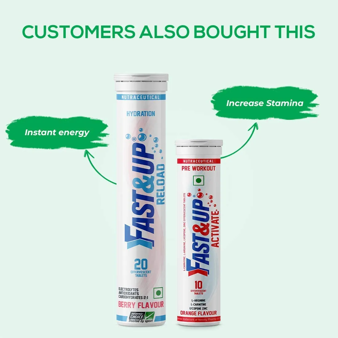 Fast&Up Recover - Essential Amino Acids (20 Effervescent Tablets - Raspberry Flavour) - Post Workout Supplement for Muscle Recovery