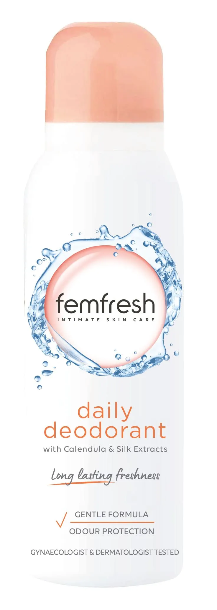 Femfresh Daily Freshness Intimate Deodorant - Gentle Vaginal Odour Protection Spray for Women for Long Lasting Freshness - Hypoallergenic Scent, Safe Ultimate Skin Care for a Fresh Feeling - 125 ml