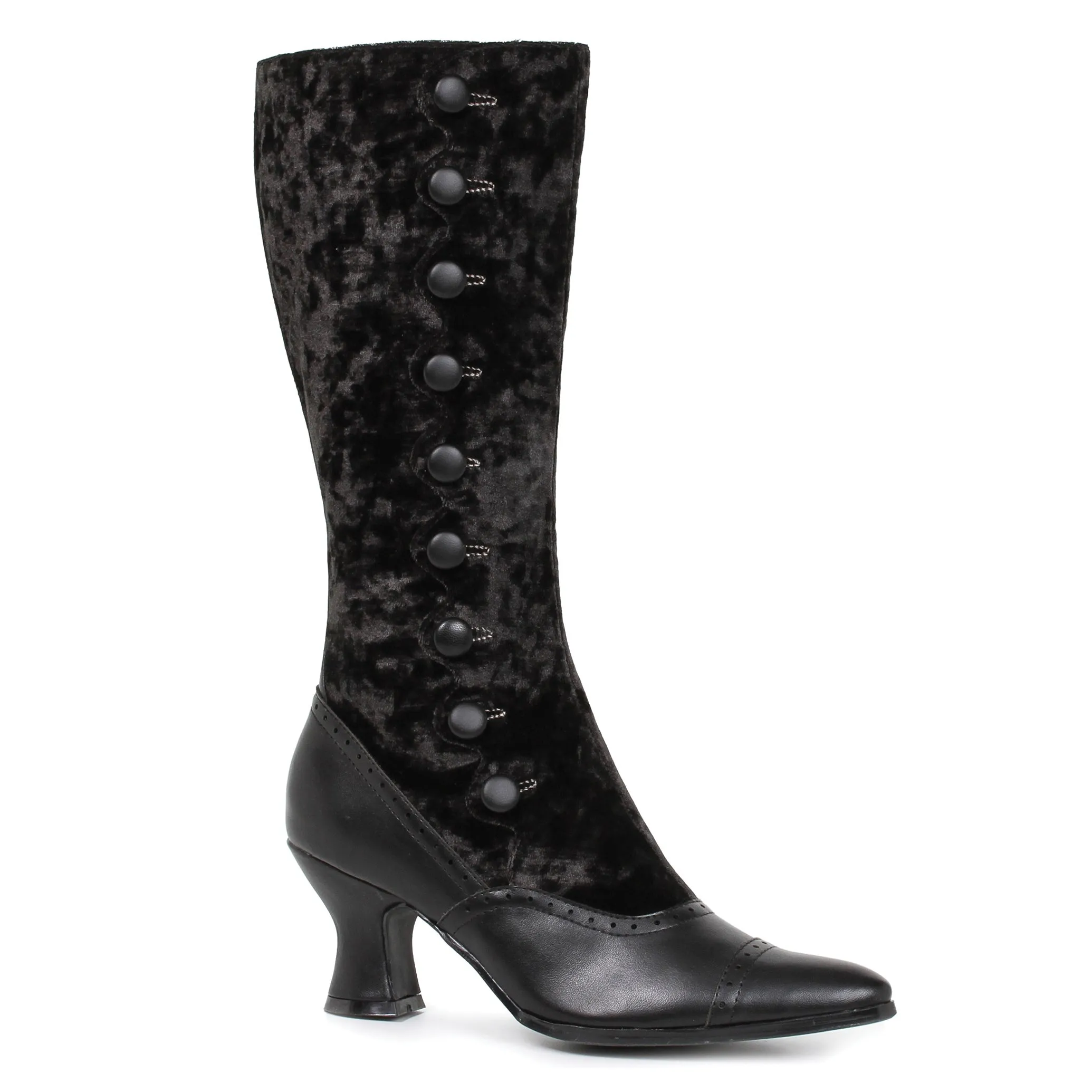 Gail-253 Velvet Victorian Button Knee Boots