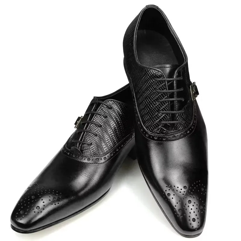 Genuine Leather Elegant LuxeLeather Wedding Brogue Shoes