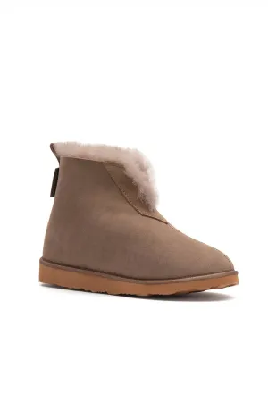 Genuine Suede Sheepskin Unisex Fudnap 191200 Mink