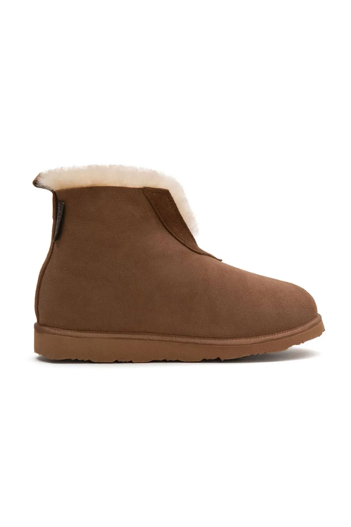 Genuine Suede Sheepskin Unisex Fudnap 191200 Tan